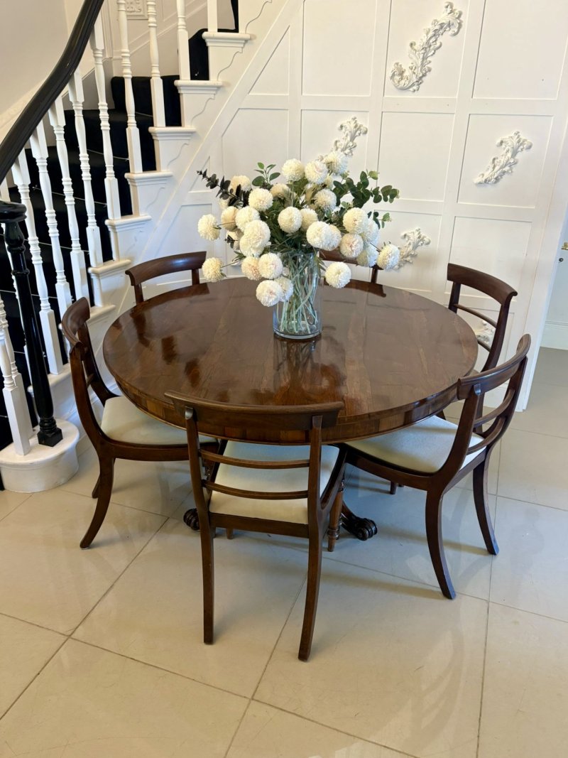 Outstanding Quality Antique Victorian Carved Rosewood Circular Dining Table - Image 5
